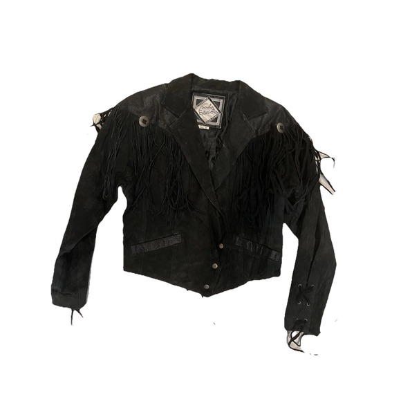 Vintage Body Exteriors Jacket Womens Small Suede Fringe Western Cowgirl 90s - Picture 1 of 6